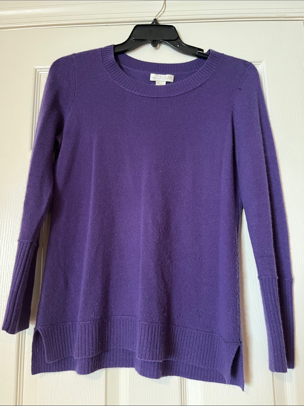 Kenar Deep Purple Crewneck Cashmere Sweater for Women